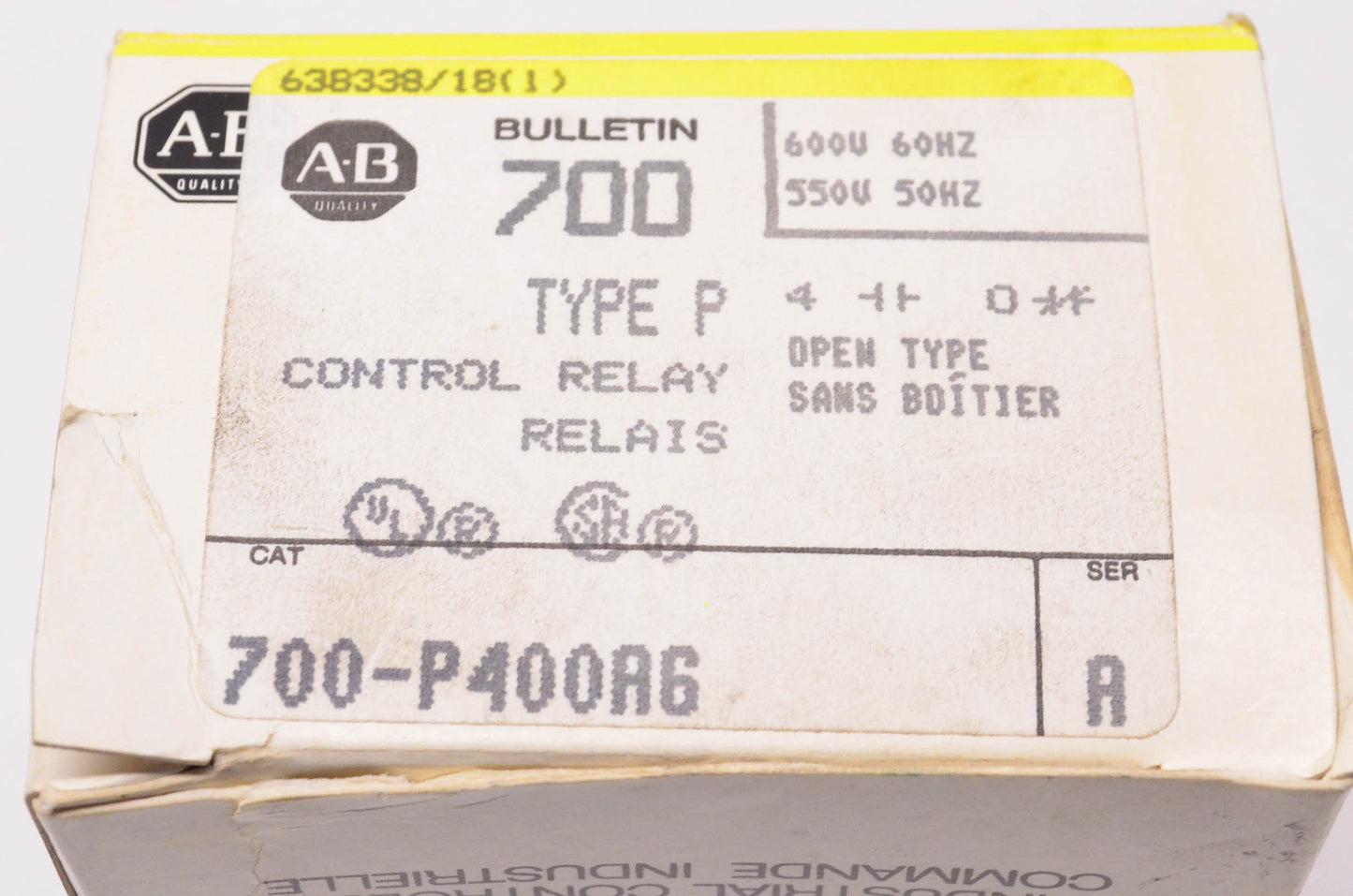 Allen Bradley 700-P400A6 Type P Control Relay NOS