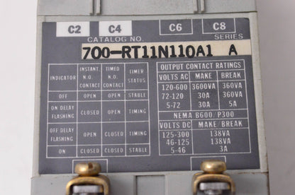 Allen Bradley 700-RT11N110A1 Solid State Timing Relay