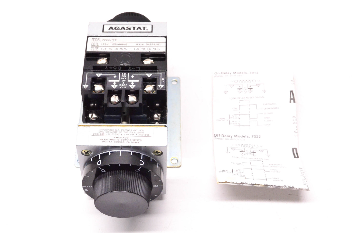 Agastat 7032L7FF Timing Relay NOS