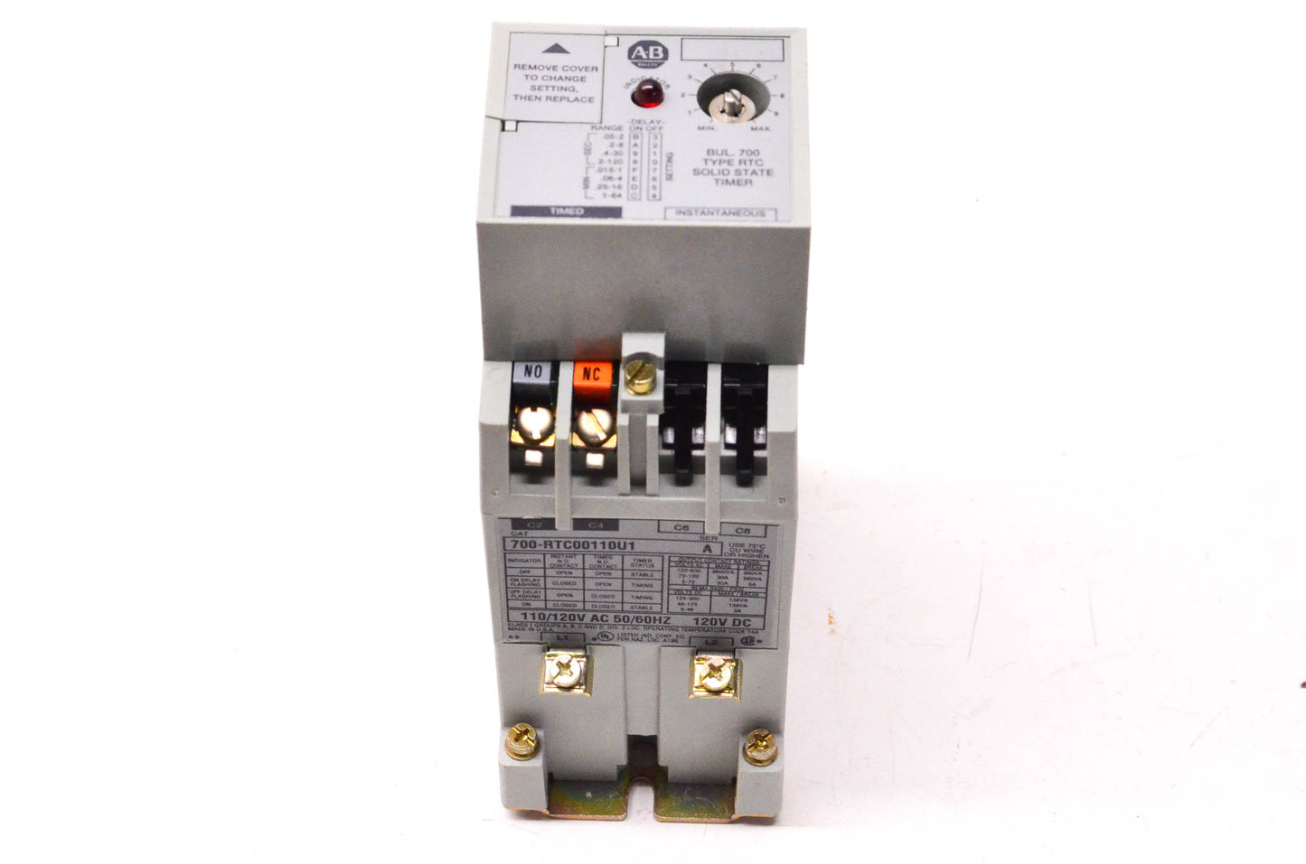 Allen Bradley 700-RTC00110U1 Type RTC Solid State Timing Relay NOS
