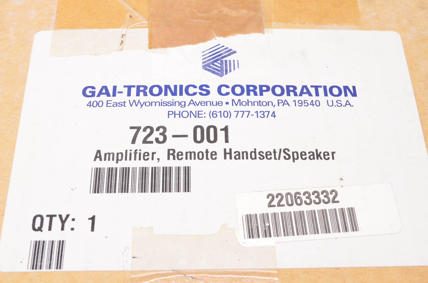 Gai-Tronics Corportation 723-001 Remote Handset/Speaker Amplifier NOS