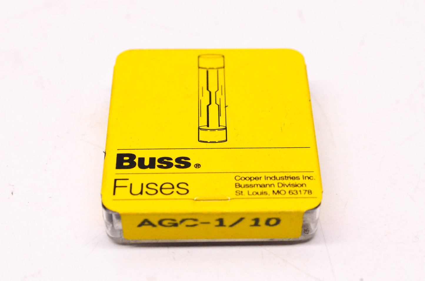 Cooper Bussmann AGC-1/10 1/10 Amp 250 Volt AC Glass Tube Fuses Qty 5 NOS