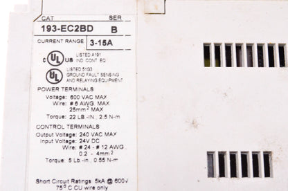 Allen Bradley 193-EC2BD Solid State Overload Relay