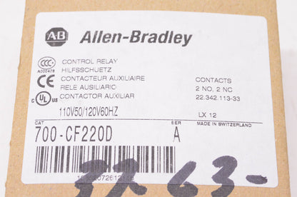 Allen Bradley 700-CF220D Control Relay NOS