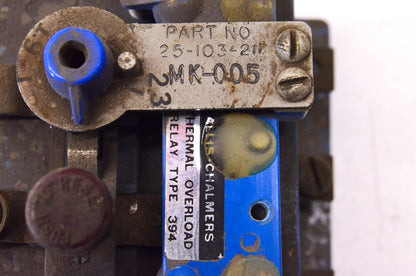 Allis Chalmers 25-103-20, MK-005 Thermal Overload Relay