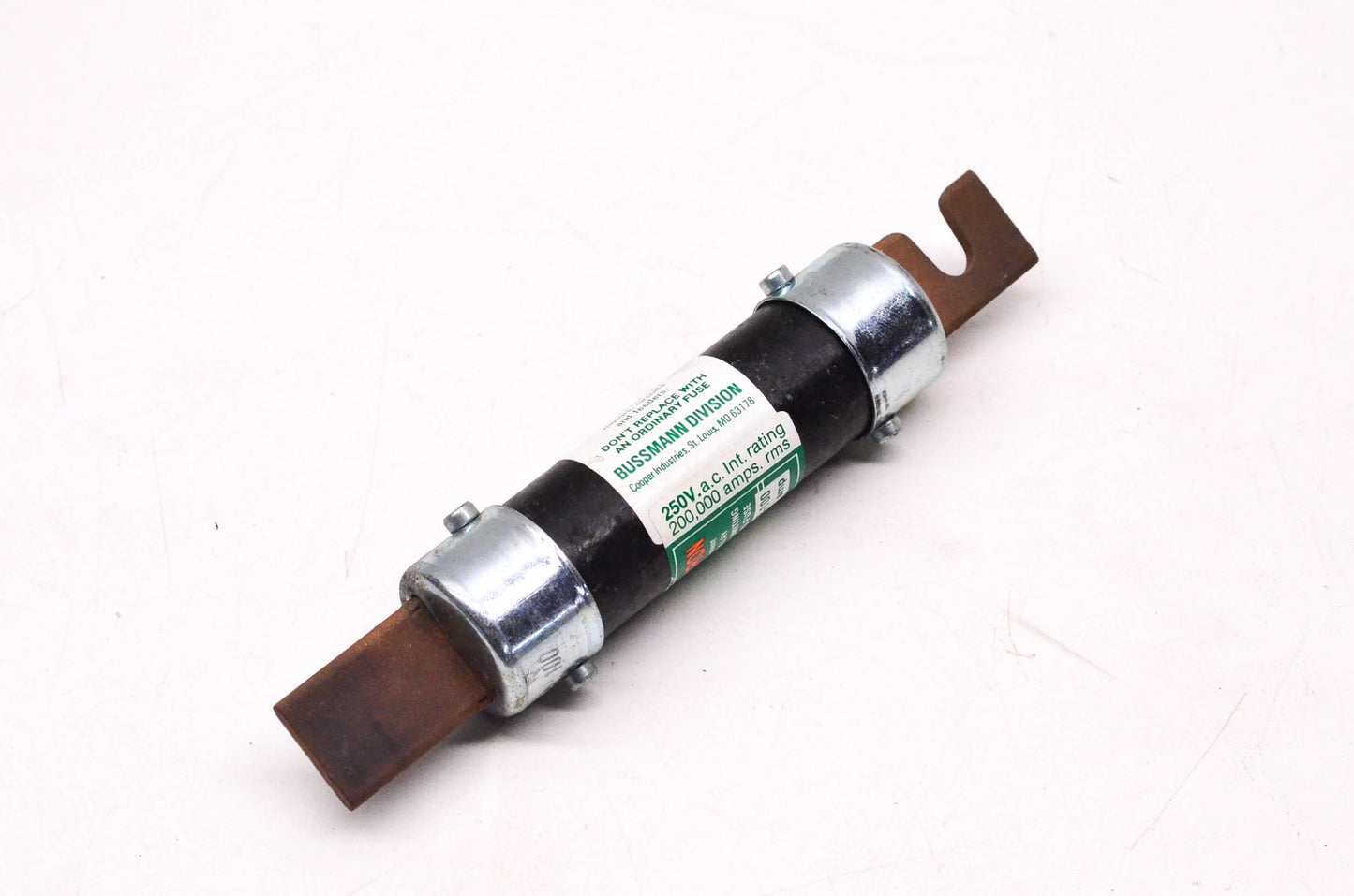 Cooper Bussmann 100Amp 250v AC Dual Element Time Delay Current Limiting Fuse NOS