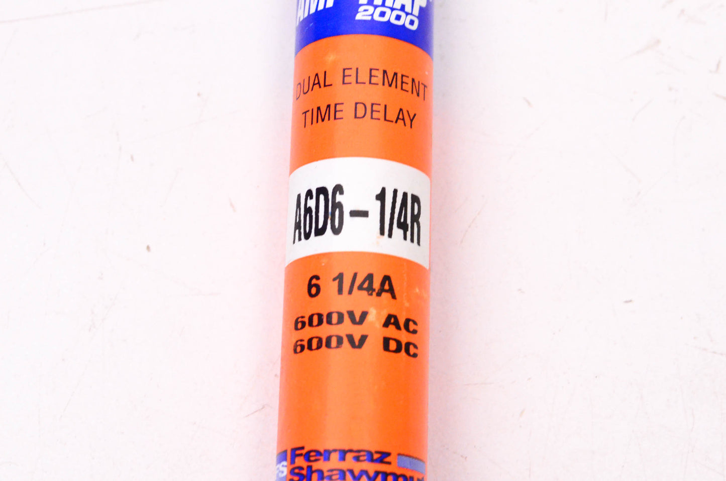 Ferraz Shawmut A6D6-1/4R 6 1/4 Amp 600VAC/VDC Fuse NOS