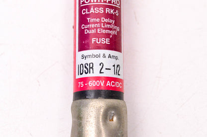 Littelfuse IDSR2-1/2 2.5 Amp 75-600Volt AC/DC Fuse NOS