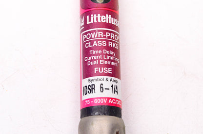 Littelfuse IDSR6-1/4 6 1/4 Amp 75-600Volt AC/DC Fuse NOS
