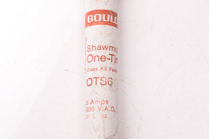 Gould OTS6 6 Amp 600 Volt AC One-Time Fuse NOS