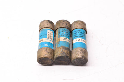 General Electric GF8B30 30 Amp 600 Volt AC Current Limiting Fuse Qty 3