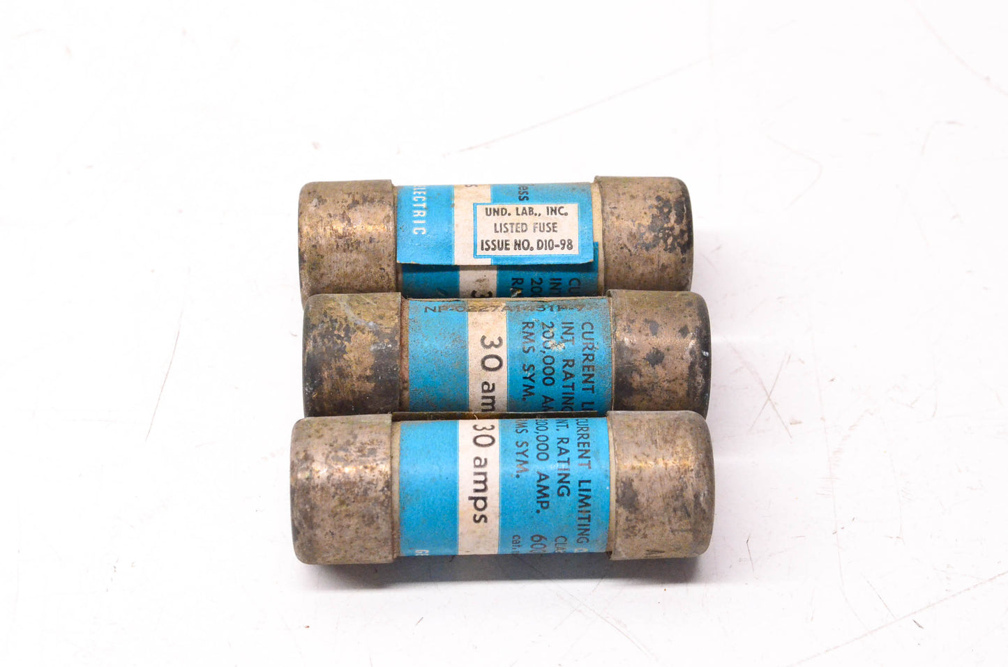 General Electric GF8B30 30 Amp 600 Volt AC Current Limiting Fuse Qty 3
