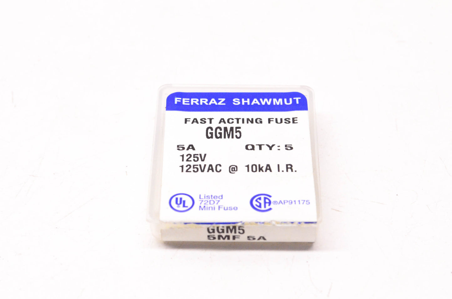 Ferraz Shawmut GGM5 5 Amp 125 Volt Fast Acting Fuse Qty 5 NOS
