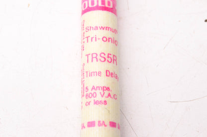 Gould TRS5R 5 Amp 600 Volt AC or Less Tri-Onic Time-Delay Fuse NOS