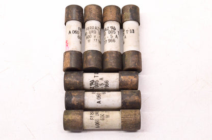 Ferraz A 060 URD 005 T13 5 Amp 600 Volt Fuses Qty 7 NOS