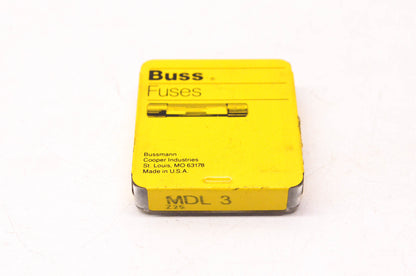 Cooper Bussmann MDL3 3 Amp Glass Tube Fuse NOS