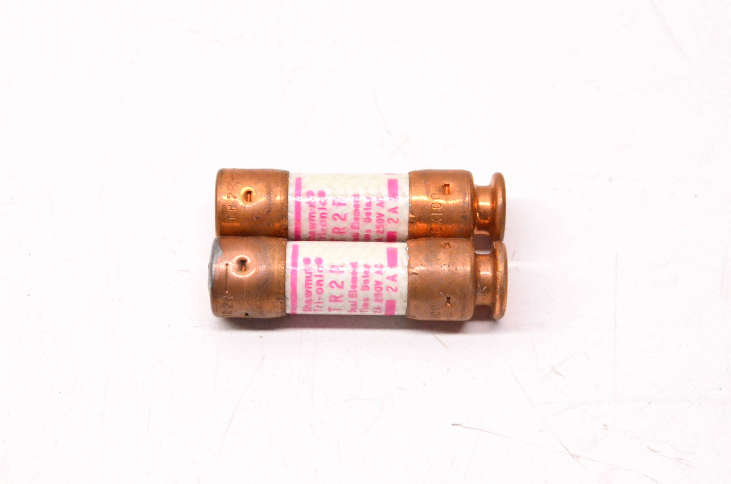 Gould Shawmut TR2R 2 Amp 250V AC Tri-Onic Dual-Element Time-Delay Fuse Qty 2 NOS