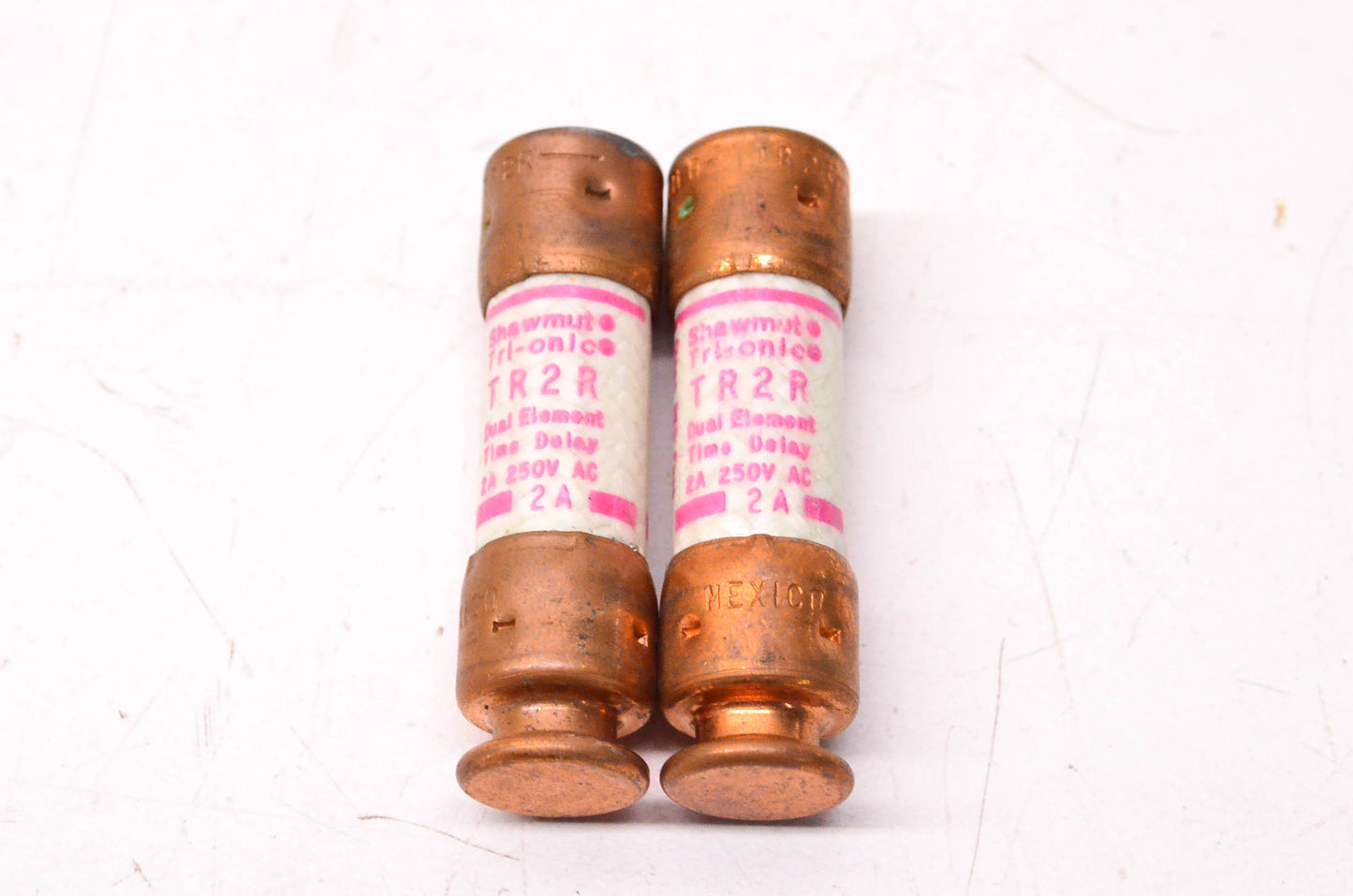 Gould Shawmut TR2R 2 Amp 250V AC Tri-Onic Dual-Element Time-Delay Fuse Qty 2 NOS