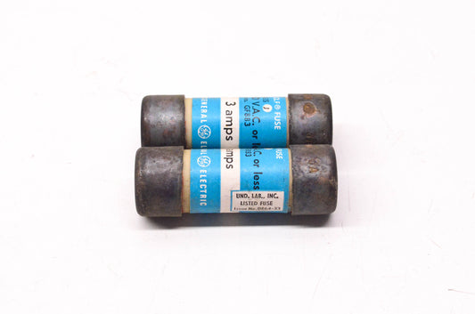 General Electric GF8B3 3 Amp 600 Volt AC Current Limiting Fuse Qty 2