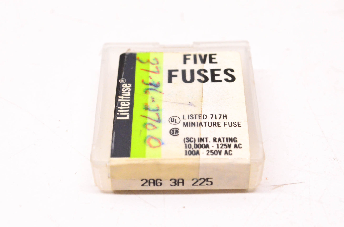 Littelfuse 2AG 3A 225, 2AG3A225 3 Amp 250V Fast Acting Glass Tube Fuse Qty 5 NOS