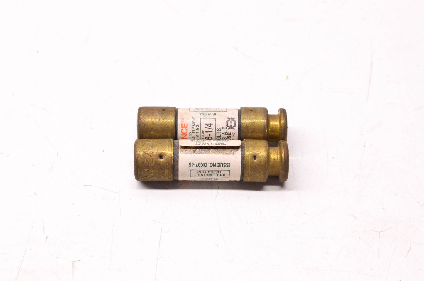 Reliance Fuse ECNR6-1/4, DK07-45 250 Volt AC 6.25 Amp Fuse Qty 2 NOS