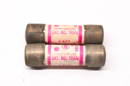 Shawmut TR6-1/4, A623 250 Volt 6.25 Amp Fuse Qty 2 NOS
