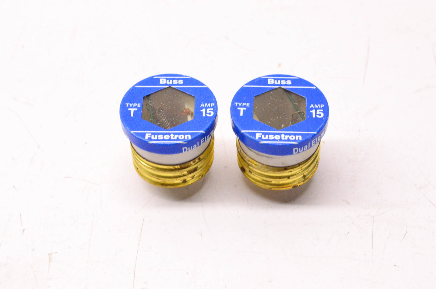 Cooper Bussmann T15 125 Volt or Less Plug Style Fuse Qty 2 NOS