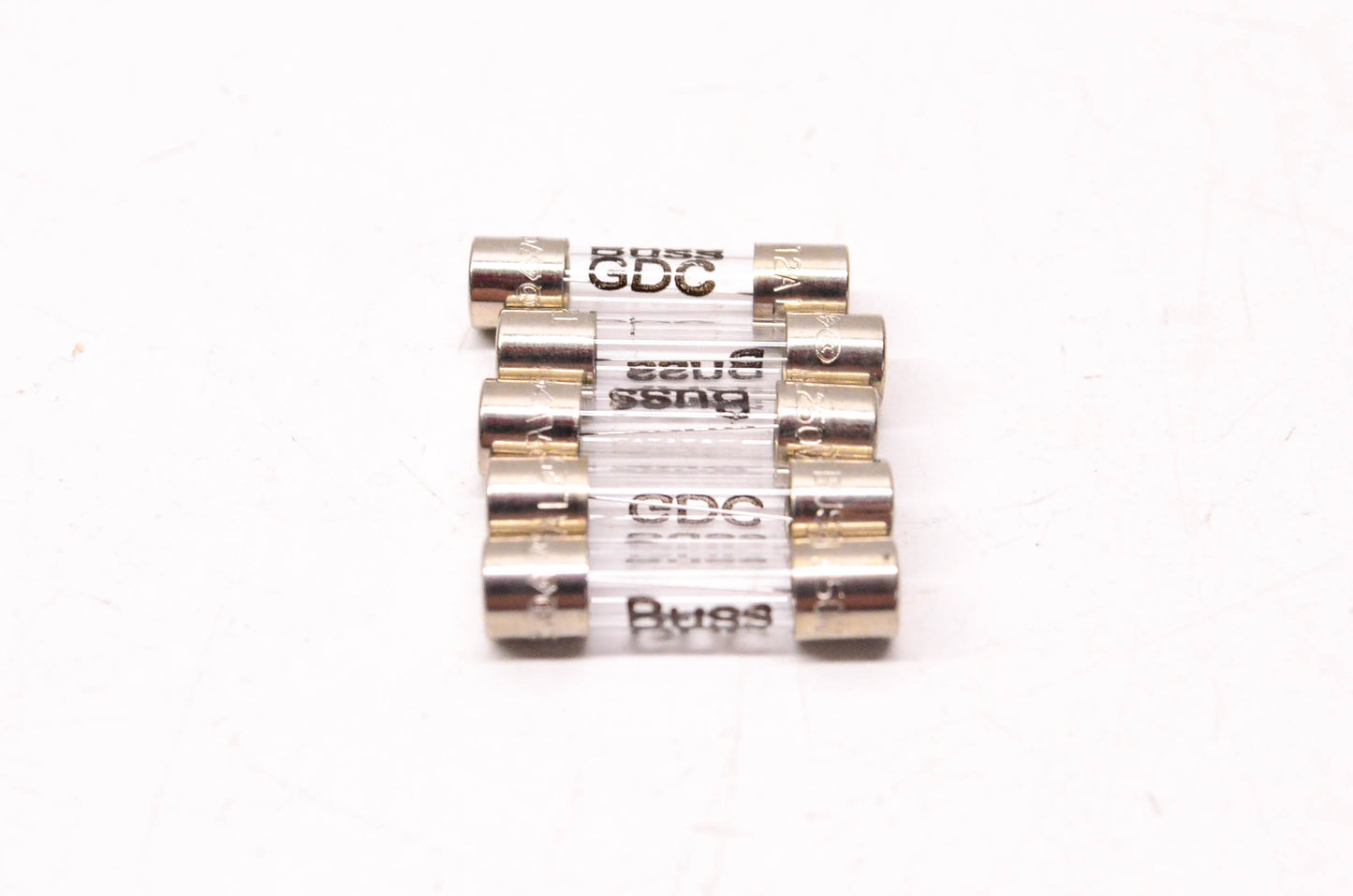 Cooper Bussmann GDC-2A 250 Volt Slow-Blo Glass Fuses Qty 5 NOS