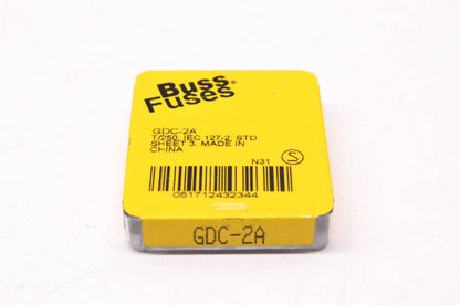 Cooper Bussmann GDC-2A 250 Volt Slow-Blo Glass Fuses Qty 5 NOS