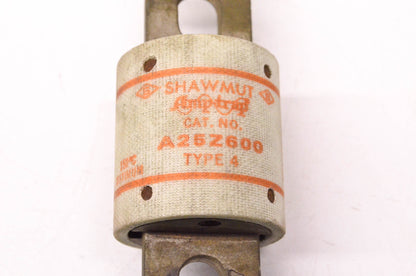 Shawmut A25Z600 250 Volt or Less 600 Amp Type 4 Fuse NOS