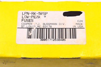 Cooper Bussmann 50 Amp 250v AC Dual-Element Time-Delay Current Limiting Fuse NOS