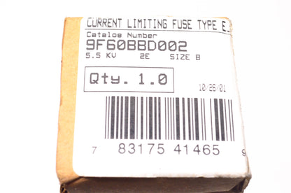 General Electric 9F60BBD002 5.5KV 2E Amp Type EJ1 Fuse NOS