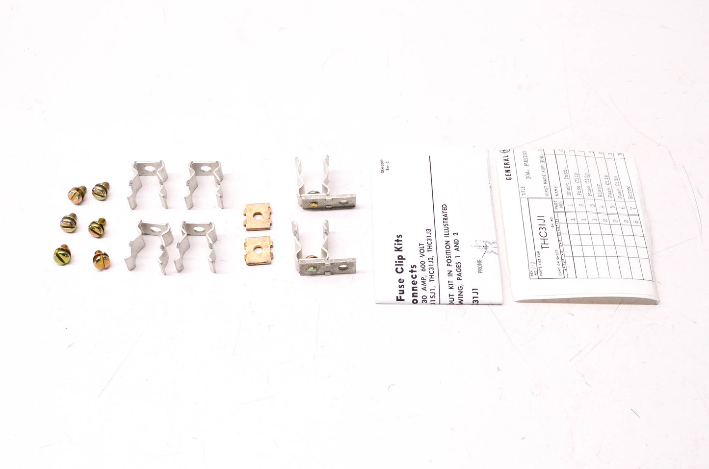 General Electric THC31J1, 783164-00947 Incomplete HCI Disconnect Fuse Kit NOS