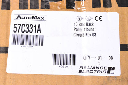 Reliance Electric 57C331A AutoMax 16 Slot Panel Mount Rack NOS