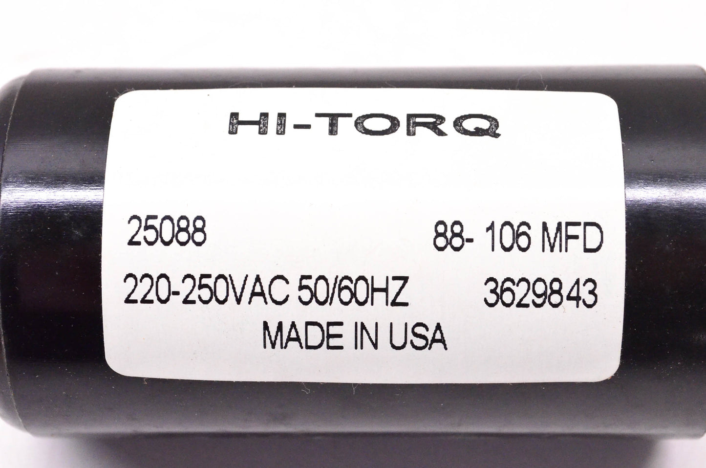 Hi-Torq 25088, 88-106MFD 220-250 VAC 50/60HZ Start Capacitor NOS