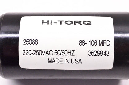 Hi-Torq 25088, 88-106MFD 220-250 VAC 50/60HZ Start Capacitor NOS