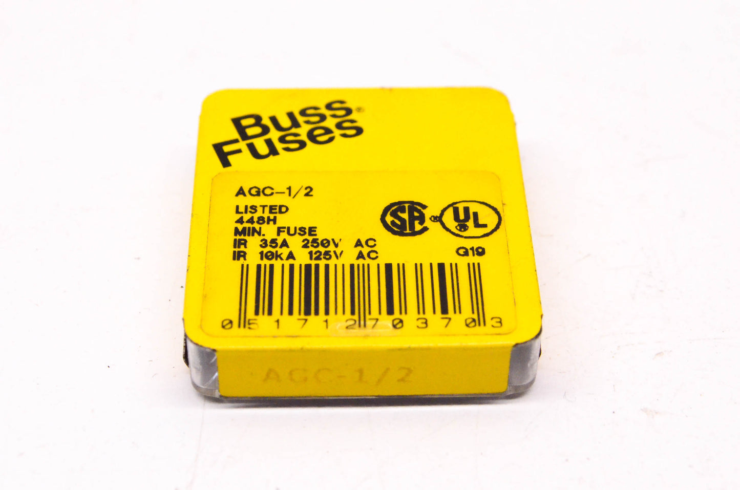 Cooper Bussmann AGC-1/2 1/2 Amp 250 Volt AC Glass Tube Fuse Qty 5 NOS