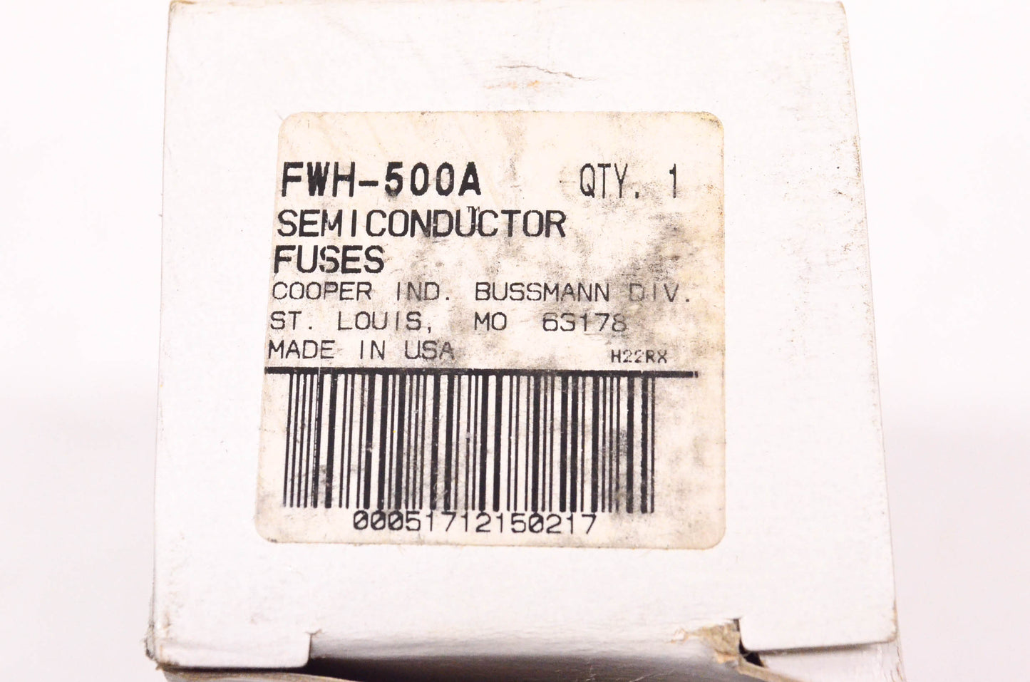 Cooper Bussmann FWH-500A 500 Amp 500 Volt Semi-Conductor Fuse NOS