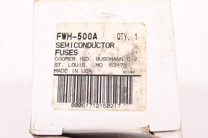 Cooper Bussmann FWH-500A 500 Amp 500 Volt Semi-Conductor Fuse NOS
