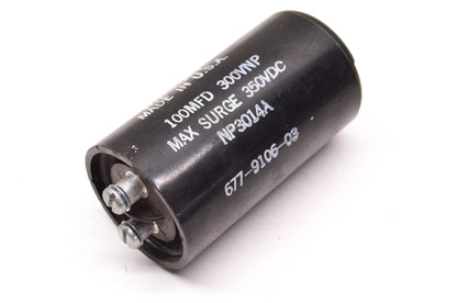 Mallory 677-9106-03 100MFD 300 VNP 350VDC Max Surge Capacitor NOS