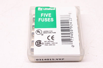 Littelfuse 717H, 0314015.VXP 717H Box of Fuses Qty 5 NOS