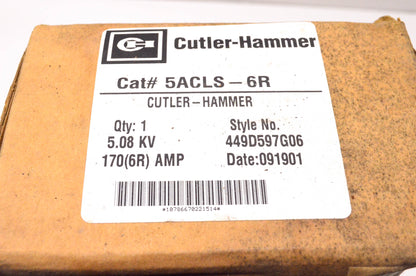Cutler-Hammer 449D597G06, 5ACLS-6R 170(6R) Amp 5.08KV Current Limiting Fuse NOS