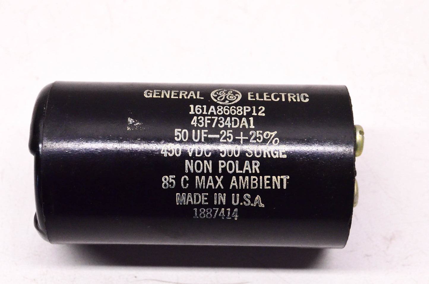 General Electric 161A8668P12, 43F734DA1 50uF 450 Volt DC Capacitor NOS