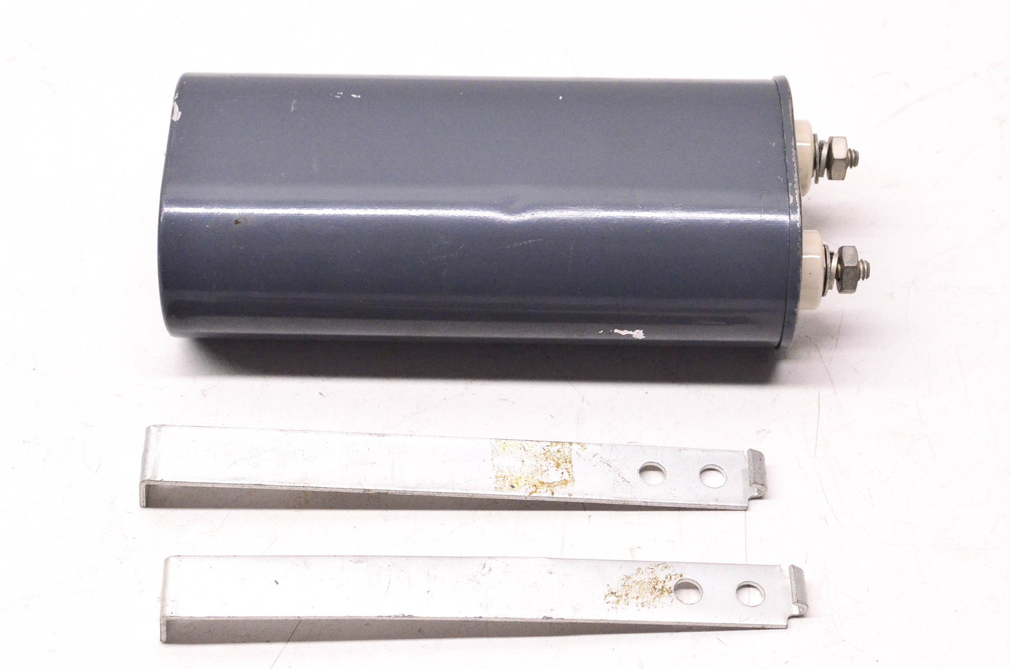 General Electric 12uF 1000v DC or 440v AC 60Hz Capacitor W/ Hold Down Clamps NOS