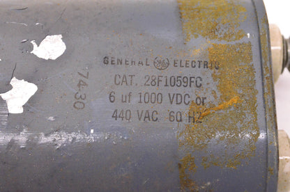 General Electric 28F1059FC 6uF 1000VDC or 440VAC 60HZ Capacitor
