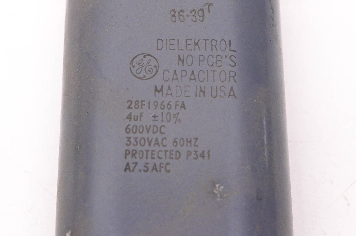 General Electric 28F1966FA 4uF 600VDC or 330VAC 60HZ Capacitor NOS