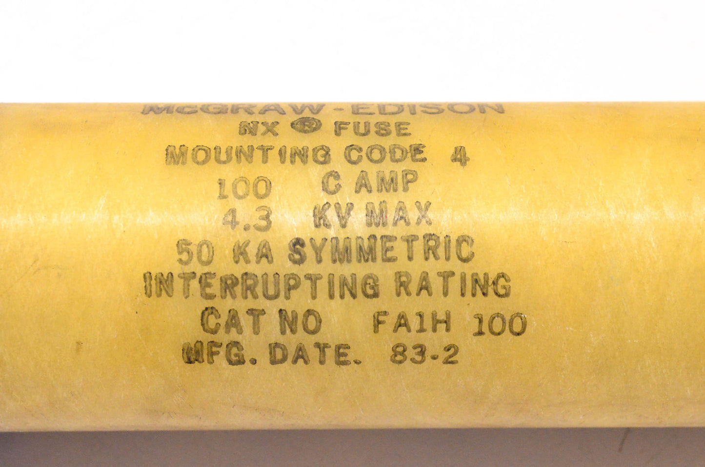 McGraw-Edison FA1H100 100 Amp 4.3KV Current Limiting Fuse NOS