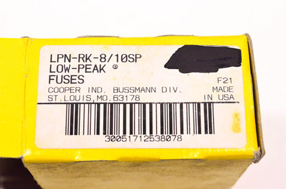 Cooper Bussmann LPN-RK-8/10SP 8/10 Amp 250 Volt Fuse NOS