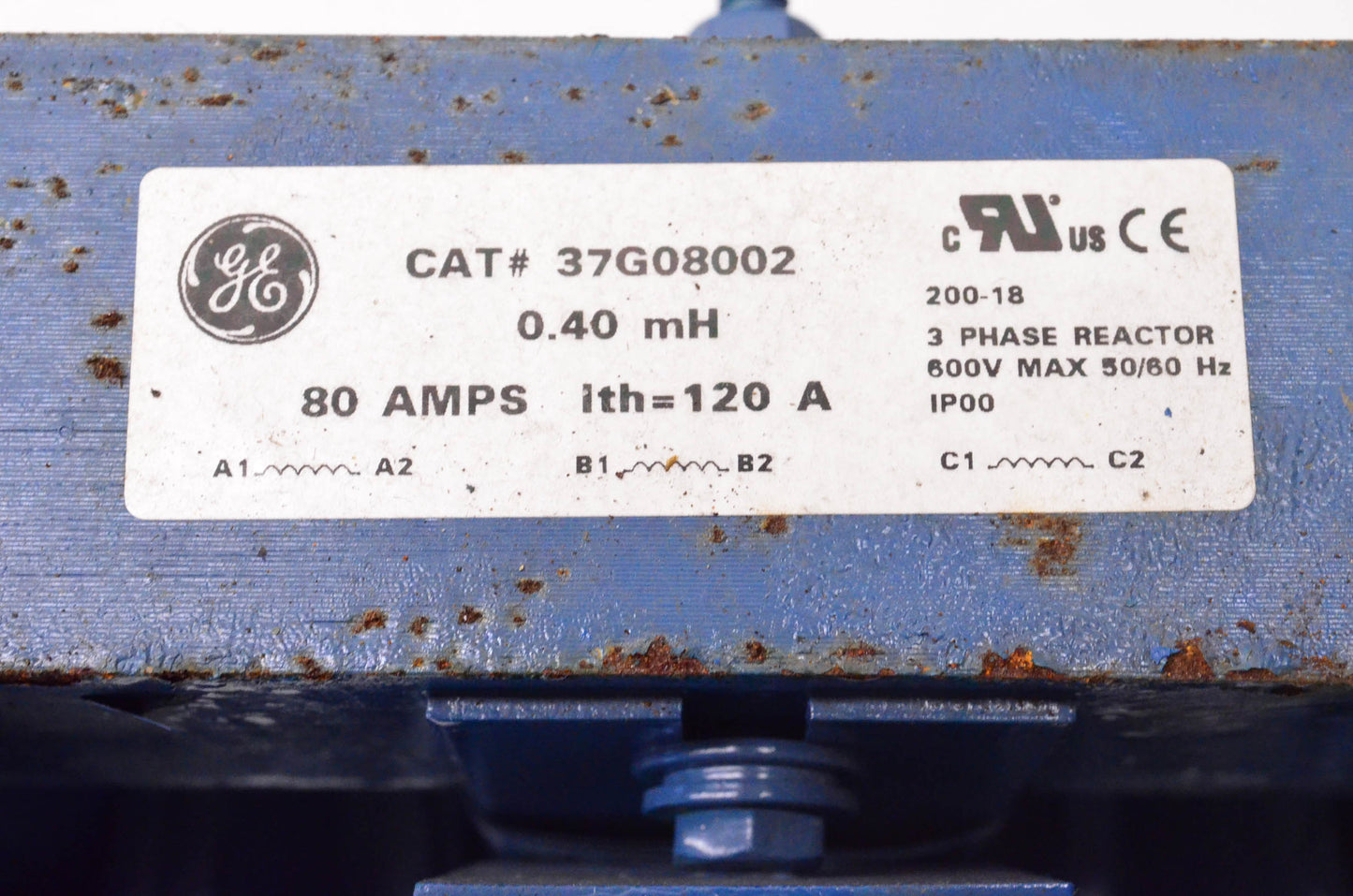 General Electric 37G08002 3 Phase Reactor 80 Amps .40mH 600 Volt 50/60Hz NOS