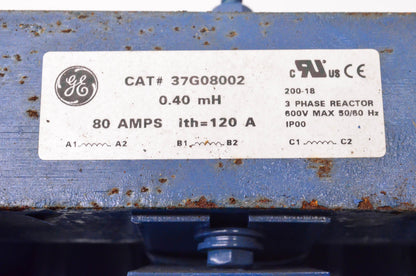 General Electric 37G08002 3 Phase Reactor 80 Amps .40mH 600 Volt 50/60Hz NOS